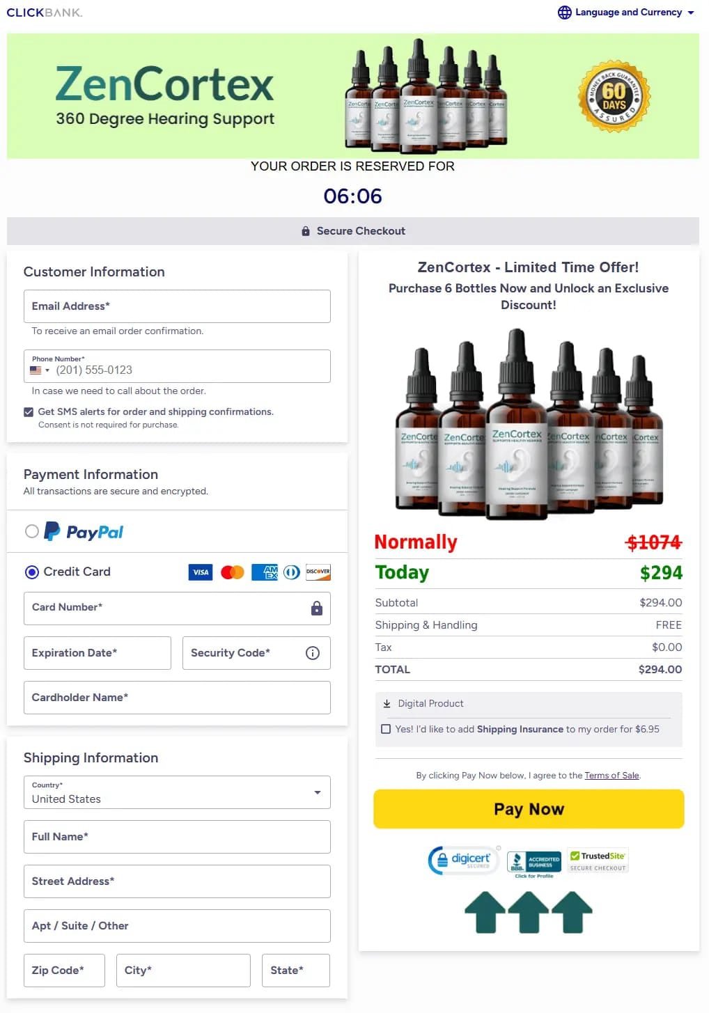 ZenCortex buy Checkout Page